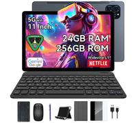 Zenva T90 Tablette Tactile x Gemini AI 11"" FHD,Android 15,RAM 24Go ROM 128Go-SD 2To,8000 mAh,Avec Clavier,Etui,Stylet,Souris.