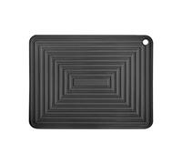 ZENVALY Dessous de Plat Silicone, Anti-dérapant Anti-Chaleur Tapis de Pot, Multifonction Repose-cuillère Dessous de Verre de Cuisine, Support à Couverts, Tapis Résistants à la Chaleur, Noir