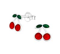 Zenvie Boucles d'oreilles à tige en argent sterling 925 en forme de cerise