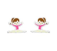 Zenvie Boucles d'oreilles Clous Gymnaste mignonnes avec boîte cadeau en Argent Sterling rose Gymnastique