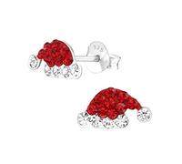 Zenvie Puces bonnet de Noël à 28 cristaux, argent 925