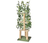 ZENVOKE Arbre à chat avec feuilles et cadre en bois 150 x 50 x 50 cm - Arbre à chat stable à plusieurs étages avec poteaux à gratter en sisal, design moderne pour appartement, jeu et détente