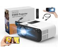 Zenwire E500S Mini Projecteur Mini Vidéoprojecteur Portable Full HD Projecteur pour Téléphone et Ordinateur Portable WiFi 2.4/5Ghz Bluetooth 5.0 HDMI/USB/Micro SD/Jack/AV LED 7500LM (250ANSI) 10000:1