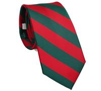 ZENXUS Cravates à rayures pour hommes, cravates régulières de 7,6 cm avec rayures, Rouge cramoisi et vert chasseur, régulier