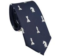 ZENXUS Cravates de sport et de jeu pour homme, cravate design bleu marine, Échecs., Medium