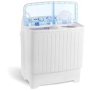 ZENY Machine à Laver Portable Compacte, Double Bac, Capacité 7 kg, Mini Lave-Linge Sèche-Linge pour Appartement, Camping-Car, Voyage, Semi-Automatique, Machine à Laver Jusqu'à 5,5 kg, Machine à