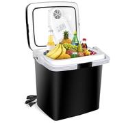 ZENY Mini réfrigérateur électrique et chauffage pour voiture, réfrigérateur de voiture 12 V CC avec poignée de verrouillage automatique, refroidisseur portable de voiture de 28 litres pour les voyages