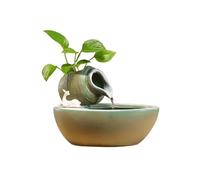 ZENY896V Fontaine d’Intérieur Fontaine à Eau en poterie, Ornements de Circulation d'eau, Petite Fontaine, décoration la Maison Fontaine de Table(Green)