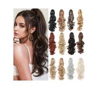 ZENY896V Ponytail Extensions de queue de cheval avec pince pour cheveux synthétiques épais 45 à 60 cm de long, ondulée et bouclée pour femme