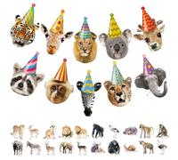 ZenyTra Kit de décoration safari - Guirlande animale et 25 autocollants animaux africains avec lion, tigre, girafe - Décoration d'anniversaire zoo pour enfants, thème jungle, fête prénatale
