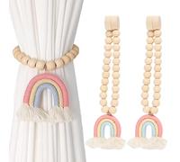 ZenyTra Lot de 2 embrasses de rideaux magnétiques arc-en-ciel élégantes avec crochets en métal pour rideaux et ruban de rideau, décoration pour la maison, le bureau, le salon et la chambre à coucher