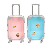 ZenyTra Lot de 2 mini valises avec 25 autocollants Capybara - Décoration miniature - 12,5 x 7,5 x 3,5 cm - Pour cadeau, voyage, fête, enfants, collectionneurs