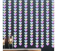 ZenyTra Lot de 5 guirlandes de cœurs à paillettes de 10 m - 90 cœurs (5 cm) holographiques - Décoration de Saint-Valentin, mariage, fête des mères, fiançailles, noces d'argent, anniversaire de mariage