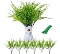ZenyTra Lot de 6 herbes artificielles persanes - 42 cm de long - 7 branches avec 10 attaches métalliques - Herbes décoratives vertes - Pour vase, décoration de table, jardin, balcon, décoration