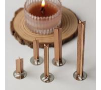 ZENZDS 10 Ensembles 20-120 * 10MM Croix Grandes mèches en Bois pour la Fabrication de Bougies avec Support de mèche en métal Bougies de soja sans fumée mèche en Bois craquelé