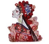 ZENZDS 39 * 32CM 2 pièces Patch de Broderie de Fille de Fleur Fer sur des Appliques Chinoises pour vêtements Coudre sur des Patchs pour Robes Veste