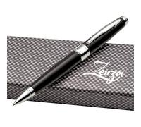 ZenZoi Stylo à bille noir élégant pour homme ou femme Coffret cadeau Stylo haut de gamme avec 2 recharges à pointe gel Bleu et noir Stylo à écriture lisse Noir