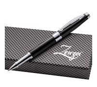 ZenZoi Stylo roller Executive - Encre gel noire élégante à pointe fine - Stylo de luxe pour homme et femme - Rechargeable - Coffret cadeau haut de gamme