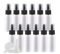 ZEOABSY 12 Pièces 30ml Vaporisateur Vide, Blanc Petits Vaporisateur en Plastique, Flacon Spray Vide, Atomiseur Parfum, Bouteilles avec Pompe de Pulvérisation Noir de Voyage
