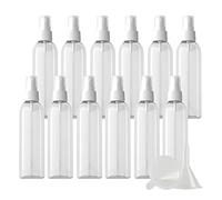 ZEOABSY 24 Pièce Vide 200ml Transparent Flacons Vaporisateur Avec Pulvérisateur Blanc, 200 ml Bouteille de Spray Parfum Rechargeable Flacon de Parfum pour le voyage à la maison + 3 x Entonnoir
