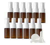 ZEOABSY 24 Pièces 10ml Flacon Spray Vide, Marron Petits Vaporisateur en Plastique, Atomiseur Parfum, Bouteilles avec Pompe de Pulvérisation Blanc de Voyage