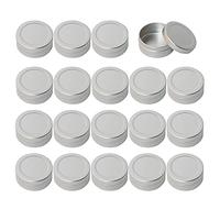 ZEOABSY 24 Pièces, Pots en Aluminium 20ml Vide Rond Argent Cosmétiques Maison Pot et Couvercle Coiffant en Aluminium pour Bougie Crème Voyage