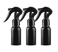 ZEOABSY 3 Pièces Flacon Spray Vide 50ml Noir avec Vaporisateur Brumisateur Noir, Bouteilles Pulvérisateur en Aluminium Vides pour Cheveux Jardin Cosmétique + 1 Pièce Entonnoir