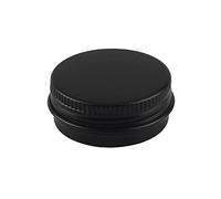 ZEOABSY 30 Pièces 15ml Noir Mat Pots en Aluminium Vide Rond Petit Cosmétiques Conteneurs Pot for Voyage Fait Main Bougies Crème Baume, 5X Spatule, 2X Étiquettes