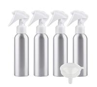 ZEOABSY 4 Pièces Flacon Spray Vide 150ml avec Vaporisateur Brumisateur Blanc, Bouteilles Pulvérisateur en Aluminium Vides pour Cosmétique Cheveux Jardin + 1 Pièce Entonnoir