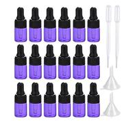 ZEOABSY 50 Pièces 2ml Bouteilles Pipette Dropper en Verre Violet, Flacon Vide Voyage avec Compte-gouttes pour Parfum Huile Essentielle, Aromathérapie, Entonnoir