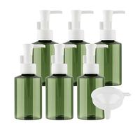 ZEOABSY 6 Pièce 100ml Vert Flacon de lotion vide Avec pompe Blanc, 100 ml Réutilisables Flacon pompe à lotion Récipient cosmétique, bouteille de shampoing, bouteille de crème, Pour Skincare, voyage