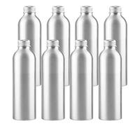 ZEOABSY 8 Pièces Argent Flacon Aluminium Vides 200 ML, Bouteille en Aluminium avec Bouchon en Aluminium Fileté Argent pour Cosmétique Shampooing Salle de Bains Hôtel Voyage Rechargeables