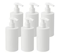 ZEOABSY Lot de 6 Rechargeables Blanc flacons à Pompe vides en Plastique de 200 ML Pompe pour Lotion, shampooing, crème lavante, Gel Douche, Distributeur de Liquide + 2 x Entonnoir