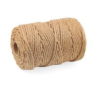 ZEONHAK Corde de jute naturelle de 5 mm, 100 m, corde de chanvre torsadée, cordon de jute marron pour griffoir, ficelle de bagage, artisanat