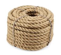 ZEONHAK Corde de Jute Naturelle épaisse de 20 m x 14 mm, Corde de Chanvre torsadée de 20 m, Corde de Manille pour griffoir, Ficelle de Bagage