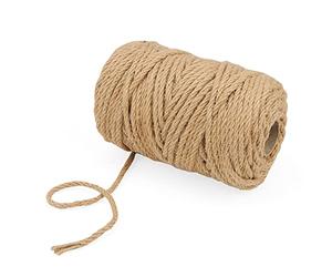 ZEONHAK Corde en jute naturelle torsadée de 6 mm - 80 m x 6 mm - Corde de chanvre torsadée de 80 m - Corde de manille pour poteau à griffer