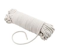 ZEONHAK Cordon en Coton Naturel tressé pour travaux manuels, décoration, vêtements - 50 m x 6 mm - Blanc