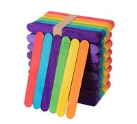 ZEONHAK Lot de 1 000 bâtons de sucettes géants colorés en bois de bouleau pour bricolage, modélisme, loisirs créatifs, design maison