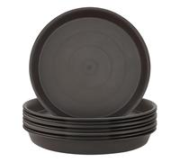 ZEONHAK Lot de 10 soucoupes pour pot de fleurs de 30 cm, plateau d'égouttement en plastique pour plantes de jardin, marron