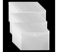 ZEONHAK Lot de 100 chemises transparentes A4 en plastique avec bouton-pression pour bureau, 226 x 325 mm