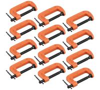 ZEONHAK Lot de 12 mini pinces en C de 50 mm avec vis réglable, orange, pour soudure et travail du bois