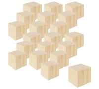 ZEONHAK Lot de 20 cubes carrés en bois de pin brut de 5 x 5 x 5 cm, blocs vierges faits à la main pour travaux manuels, art