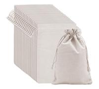 ZEONHAK Lot de 20 sacs en mousseline de coton avec cordon de serrage Beige 30 x 20 cm