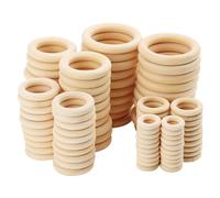 ZEONHAK Lot de 300 anneaux en bois naturel pour macramé de 5 tailles, anneaux en bois brut pour macramé, 100 pièces de 15 mm, 80 pièces de 25 mm, 60 pièces de 35 mm, 40 pièces de 45 mm, 20 pièces de