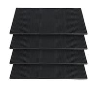 ZEONHAK Lot de 4 tapis de bar en caoutchouc noir, 45 x 30 cm, tapis de service de bar en caoutchouc pour vaisselle, séchage du verre