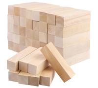 ZEONHAK Lot de 50 blocs de bois de tilleul de 10 x 2,5 x 2,5 cm, blocs de bois bruts pour travaux manuels