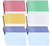 ZEONHAK Lot de 50 Pochettes Plastique Rangement Zippées A4 en Maille - Étanche - 5 Couleurs Assorties - Pour Fichiers, Fournitures Scolaires et Bureau