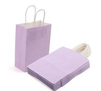 ZEONHAK Lot de 50 sacs cadeaux en papier avec poignées Violet 15 x 8 x 21 cm