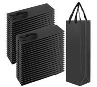 ZEONHAK Lot de 50 sacs cadeaux pour vin noir, 35 x 11 x 9 cm, sacs en papier pour fête d'anniversaire