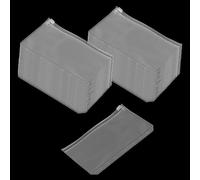 ZEONHAK Lot de 60 classeurs A6 à 6 trous avec fermeture éclair, classeur budgétaire transparent, pochette pour organiseur de cartes, 168 x 108 mm